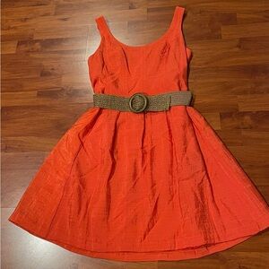 Nine West Orange Mini Dress with Brown Belt